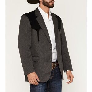 Circle S Men's Boise Gray Black Western Cowboy Blazer Suit Coat 48L
